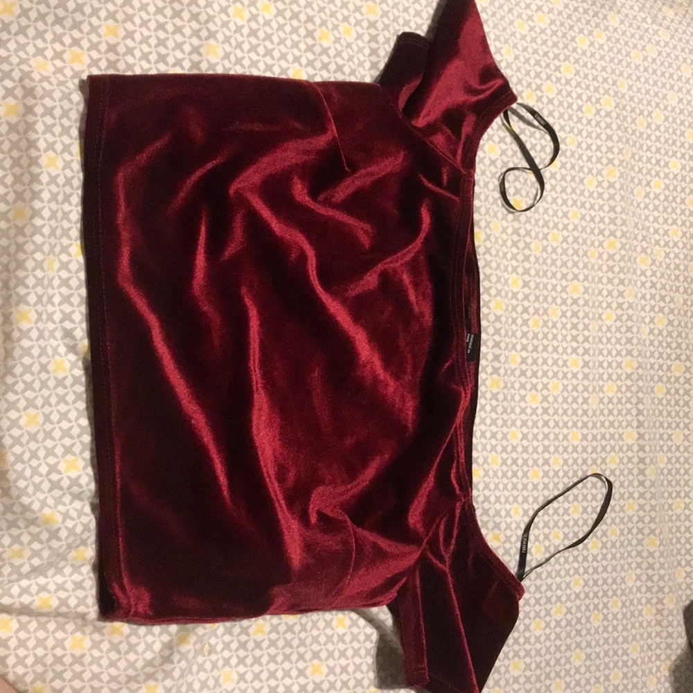 crushed velvet crop top